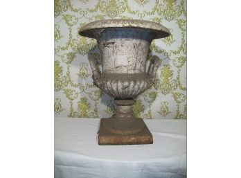 Antique Victorian Cast Iron Urn W/Handles - All Original Paint