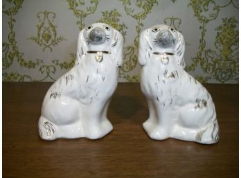 Pair Vintage/ Antique Of Small Staffordshire Dogs Statues - Made In England
