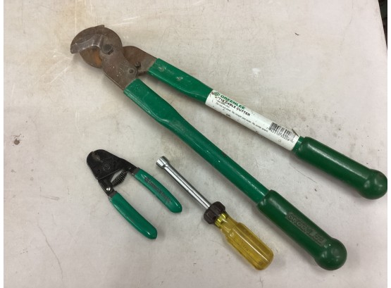 Greenlee 719 Cable Cutter Commercial Electrical Hand Cable Cutter Dayton 7/16in Nut Driver Good Condition