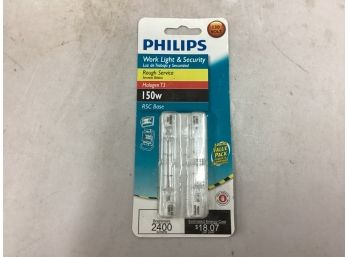 Brand New Phiips Work Light & Security Bulbs Rough Service Halogen T3 150W RSC Base New In Package