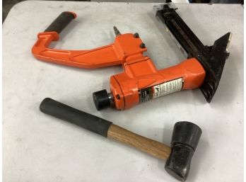 Central Pneumatic Contractor Series 2 In 1 Flooring Nailer And Stapler In Good Working Overall Condition