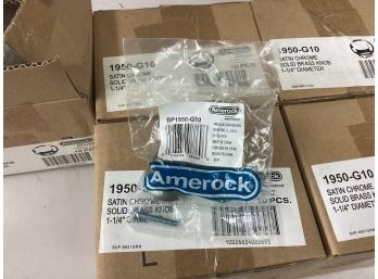 Lot Of 50pcs 5 Boxes Of 10 Brand New Amerock 1950-G10 Satin Chrome Solid Brass Knob 1-1/4in Diameter New