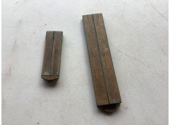 A Pair Of Vintage Folding Wood And Brass Rulers Stanley? Can Not See A Makers Mark Need To Be Restored