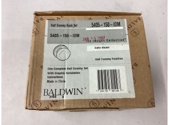 2 Brand New In The Box Baldwin Half Dummy Knob Set Satin Nickel New In Box