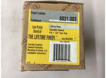 Lot Of 10 Brand New In The Box  Baldwin 8031.003 Low Profile Deadbolts Lifetime Brass Single Cylinder New