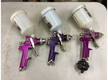 Lot Of 3 Central Pneumatic 20oz HVLP Gravity Feed Spray Gun Clean Guns Untested See Pictures