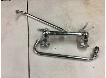 Used T&s Brass Commercial Sink Filler Faucet Good Overall Condition See Pictures