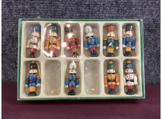 Set Of 10 Mini Nutcracker Ornaments