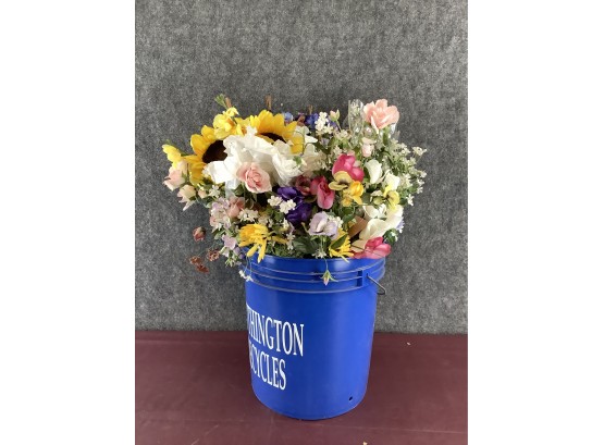 5 Gallon Bucket Of Mixed Faux Flowers