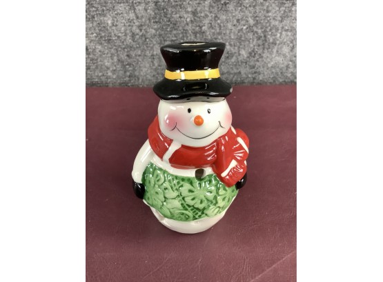 Cheerful Snowman Tealight Candle Holder