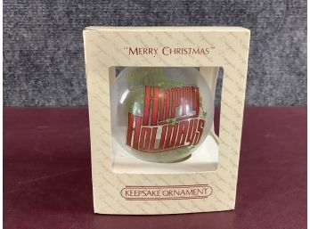 Hallmark Designer Keepsake Glass Ornament - Merry Christmas