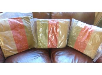 3 Suede Color Block Throw Pillows