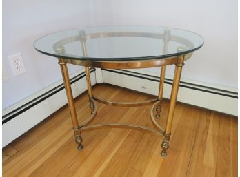 Brass  Glass Top Oval Table (1 Of 2)
