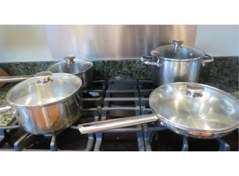Wolfgang Puck Bistro Pans With Covers (8 Pieces Total)