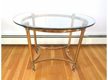 Brass  Glass Top Oval Table (2 Of 2)