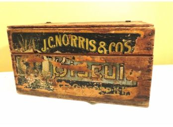 Antique J.C. Norris Biscuit Wood Crate Box