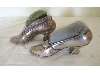 2 Sterling Silver Pin Cushion Shoes