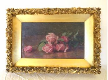 Eva Dora Cordery Signed Oil Painting Of Roses