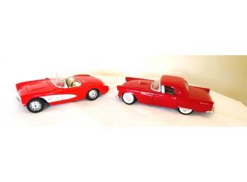 Diecast Cars Revell T-Bird & Burago 1957 Chevy Corvette