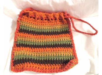 Vintage Crochet Women's Drawstring Purse