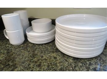 Assorted Crate & Barrel White Ceramic Dinnerware