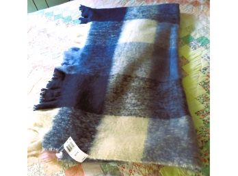 Blue Mohair Throw Blanket $130 Price Tag
