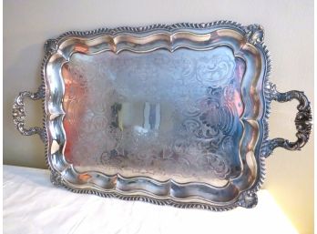 Silverplate Reproduction Old Sheffield Plate Handled Tray