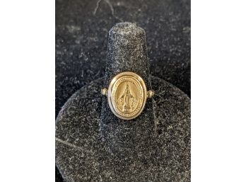 Antique 10K Virgin Mary Ring