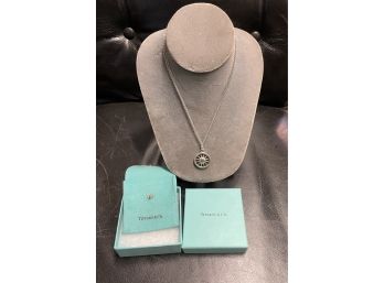 Tiffany & Co. Sterling Silver Sun Pendant Necklace In The Original Box