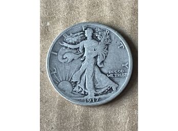 1917 Standing Liberty Silver Half  Dollar 90 Percent Silver