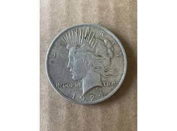 1924 Peace Silver Dollar 90 Percent Silver