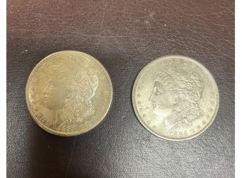 2 Morgan Silver Dollars  1881-s. 1884-o Very Nice Condition