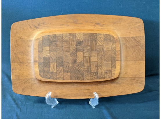 Dansk Mid Century Modern Denmark Teak Wood Inlaid Cutting Board 'IHQ'