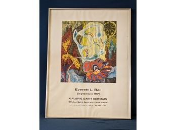 Pencil Signed And Numbered Everett L. Ball 1971 Galerie St Germain Paris Poster