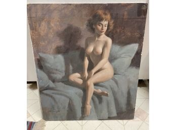 Fabulous Oil Painting Of A  Nude Woman  By Arthur Sarnoff  1912-2000  Major American Illustrator. Brooklyn New