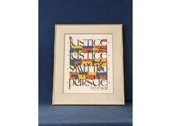 'Justice' By Mordechai Rosenstein Serigraph, Pencil Signed And Numbered