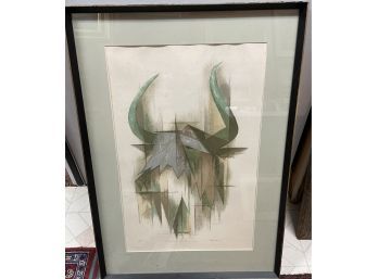 MCM 1963 Color Lithograph By Benton Spruance .  Edition Of 30 Pencil Signed By The Artist.