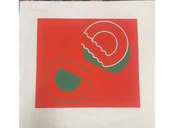 Japanese Modern Abstract Silkscreen 1976 . Signed And Titled By The Artist . Unframed Very Good Condition