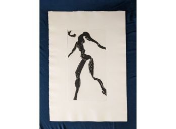 Pencil Initialed, Numbered And Dated Engraving Abstract Woman