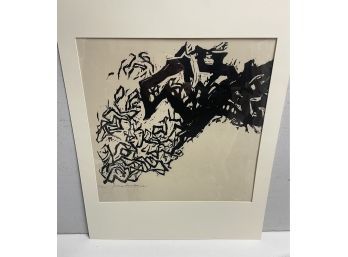 Japanese MCM 1971 Abstract Woodcut By Naoka Matsubara . Pencil  Signed  By The Artist .