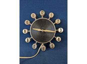 Spartus Made In USA Mid Century Modern Atomic Style Clock
