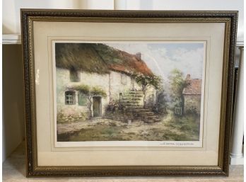Simone Hammout Signed Numbered  27.5x22 French Village Scene Framed And Matted Lovely Collectible Art
