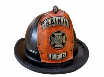 Firefighters Helmet By Cairns & Bros With Fairfield Fire Department Training Helmet Badge