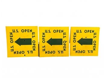 Set Of 3 Vintage US Open Signs