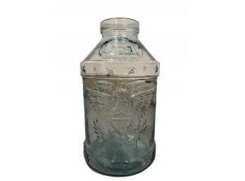 Transparent Americana Themed Pressed Glass Milk Can