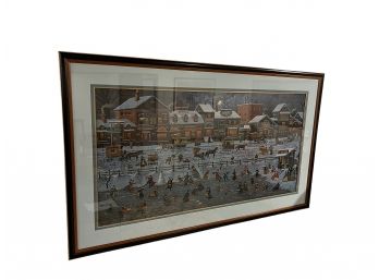 Charles Wysocki Pencil Signed & Numbered Print Featuring A Downtown Wintertime Scene
