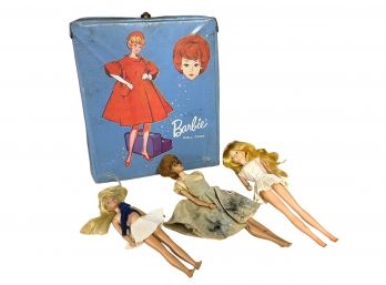 1963 Barbie Mattel Toy Box With Barbies & Accessories