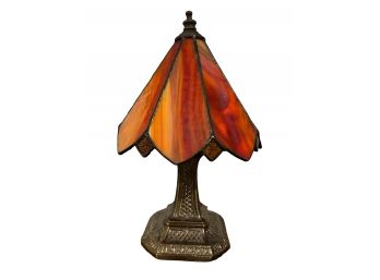 Autumn Orange Stained Glass Lamp