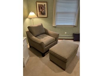 H. M. Richards Gray Arm Chair With Ottoman