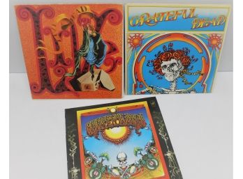 Rare Grateful Dead Lot With Live Dead Double Vinyl, Aoxomoxoa & Skeleton & Rose's Double Album